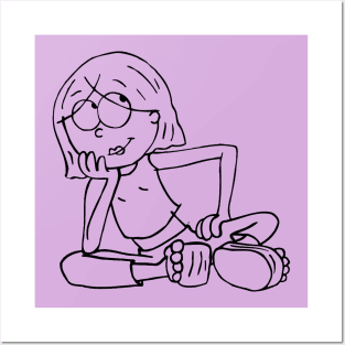 Lizzie McGuire Cartoon Outline Posters and Art